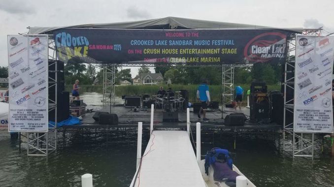 Crooked Lake Sandbar Music Fest Stage