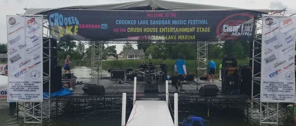 Crooked Lake Sandbar Music Fest Stage